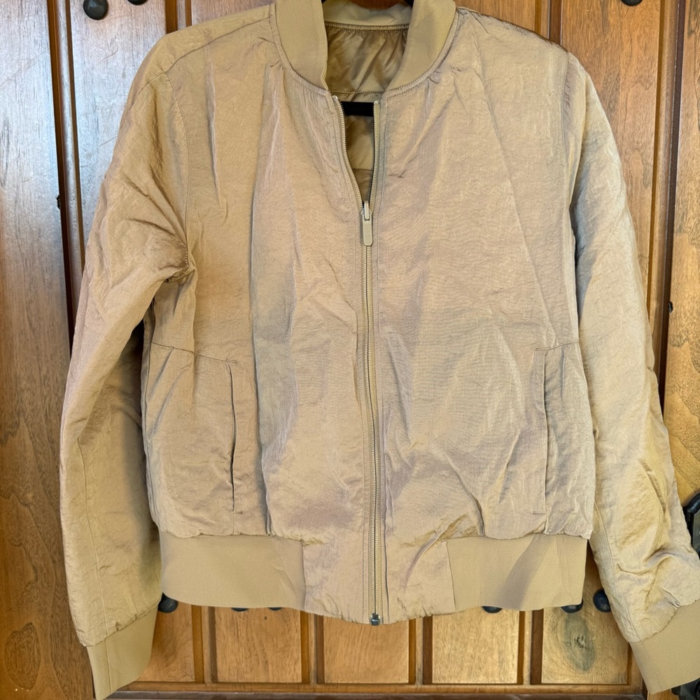 Lululemon (Size 10) Dark Gold Tan Reversible Bomber Jacket